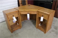 CORNER DESK, AMERICAN HEARTLAND, OAK, 3 PIECE,