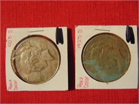 (2) 1923 Peace Dollars Mint Mark S