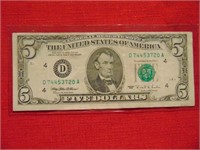1995 Small Face $5 Bill