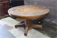 Heavy Solid Round Pedestal Dining Table