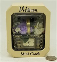 New Waltham Flowers In Basket Mini Clock 8513350