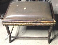 Carved bamboo vanity stool