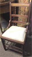 Walnut upholstered bottom chair