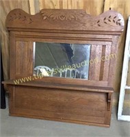 Oak carved sideboard mirror 36x37