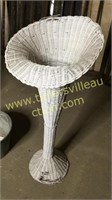 White wicker greenery stand 39in