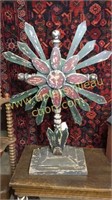 Wooden Spanish folk art cross 31in tall