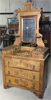 Victorian walnut dresser with walnut tear drop