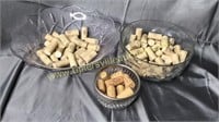 3 glass bowls with corks