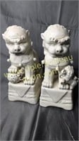 Pair of 10in white foo dogs