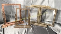 3 antique wood carved picture frames
