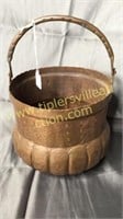 Heavy hammered copper pot 10.5in to top of handle