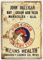 SST Embossed Red Crown Poultry Feed Adv Sign