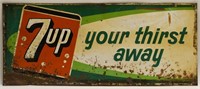 SST Embossed 7Up Advertising Sign
