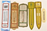 Lot of 6 Vintage Agricultural Adv Thermometers