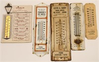 Lot of 5 Vintage Advertising Thermometers