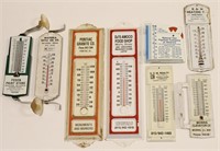 Lot of 8 Vintage Advertising Thermometers
