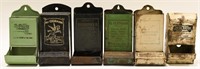 Lot Of 6 Vintage Advertising Match Holders