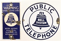 Lot Of 2 SSP Bell System Advertising Signs