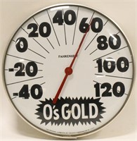 Vintage O's Gold Advertising Thermometer