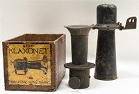 Lot Two Vintage Horns With Klaxonet Box