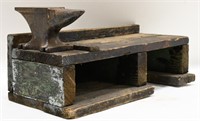 Small Vintage Blacksmith Anvil On Wood Base