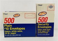 2 New Mead Boxes Of Envelopes Security & Plain