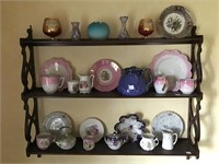 Wall shelf and porcelain items