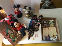 Mickey Mouse ties, jewelry, pillows, dolls, etc.