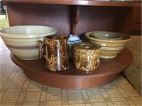 Mixing bowl and Pottery lot