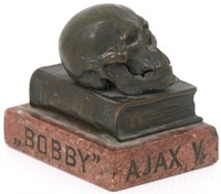 Marble & Bronze Skull Paperweight