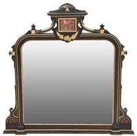 Large Ebonized Over Mantle Mirror