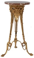 Gilt Bronze Egyptian Revival Marble Top Pedestal