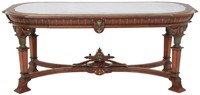 Attr. Thomas Brooks Marble Top Library Table