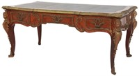 French Mahogany Bronze Mounted Library Table