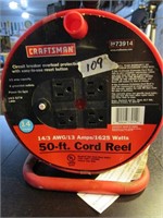 Craftsman 50ft Cord Reel with Cord and 4 Outlets
