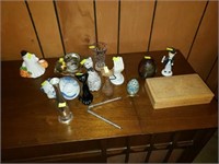 Large estate lot of decor items cats, eggs,