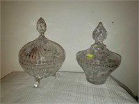Lot of two Crystal Glass Candy Dishes