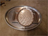 Lot of 3 Stainless Steel/Metal Serving Trays