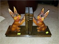 Pair of Wooden Hand Carved Scotty Dog Bookends
