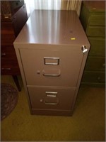 2 Drawer Metal File Cabinet with Key & CONTENTS