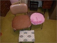 Lot of 3 Household Chairs, Stools, Etc