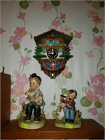 Napcoware figurines from Japan and wooden clock