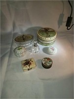 Estate lot of trinket boxes and perfume bottle