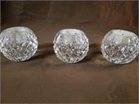 Lot of 3 Stunning Waterford Crystal Candle Holders