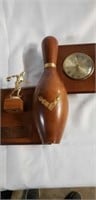 Bowling trophy with masterchaffers clock