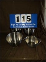 Lot of 4 Stainless Steel Kitchen Mixing Bowls