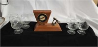 Bowling trophy lanshire clock with 7 glasses