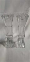 2 Lead crystal candle holders