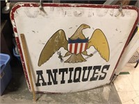LARGE HANGING ANTIQUES SIGN