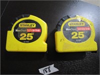 2 Stanley 25' Tape Measures